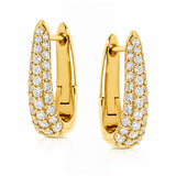 Diamond Pavé Hoop Earrings in 18ct Yellow Gold