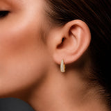 Diamond Pavé Hoop Earrings in 18ct Yellow Gold