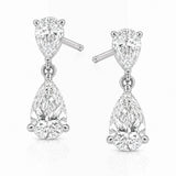 GIA Certified Pear Diamond Drop Earrings in 18ct White Gold