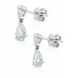 GIA Certified Pear Diamond Drop Earrings in 18ct White Gold