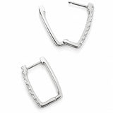 Diamond Rectangle Huggie Earrings in 18ct White Gold