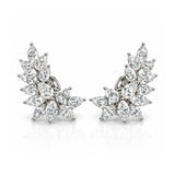 Marquise & Pear Diamond Cluster Climber Earrings in 18ct White Gold