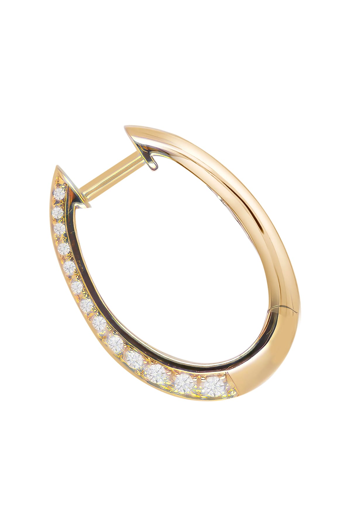 Diamond Set Oval Style Huggie Earrings In Yellow Gold available from LeGassick Fine Jewellery, Gold Coast, Australia.