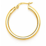 Classic Yellow Gold Domed Hoop Earrings