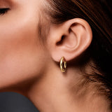 Classic Yellow Gold Domed Hoop Earrings