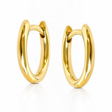Mini Oval Huggie Earrings in 9ct Yellow Gold