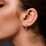 Mini Oval Huggie Earrings in 9ct Yellow Gold