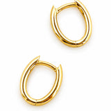 Mini Oval Huggie Earrings in 9ct Yellow Gold
