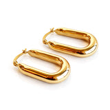 Oblong Tube Style Earrings in Yellow Gold