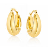 Thick Tapered Hoop Earrings in 9ct Yellow Gold