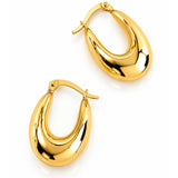 Yellow Gold Chunky Teardrop Hoop Earrings