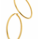 Large Oval Hoop Earrings in Yellow Gold