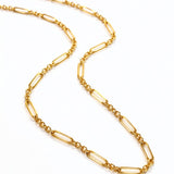 50cm Flat Fancy Paperclip Cable Chain in 9ct Yellow Gold