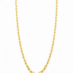 Gold chain necklace on a white background