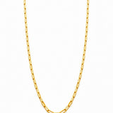 Gold chain necklace on a white background