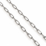 Platinum Paperclip Link Chain Necklace