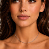 Platinum Paperclip Link Chain Necklace