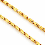 Yellow Gold Square Franco Chain Necklace