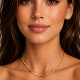 Yellow Gold Square Franco Chain Necklace