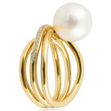 Diamond and South Sea Pearl Ring set in 18ct Yellow Gold