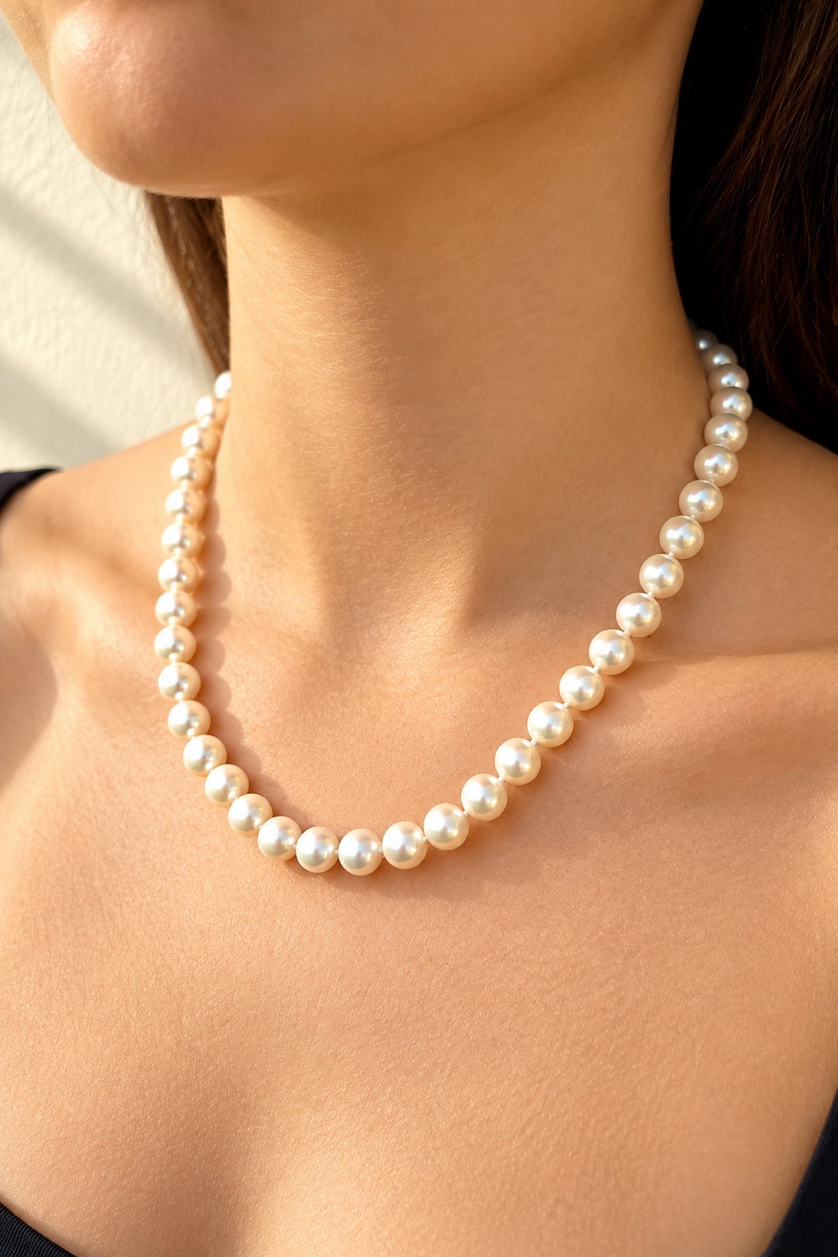 Akoya Pearl Strand Necklace with 18ct Gold Ball Clasp
