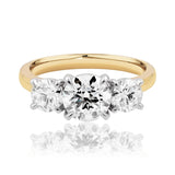 Alicia... 3.5 Carat Lab-Grown Diamond Set Trilogy Ring In 18ct Two-Tone from The Madison Collection.