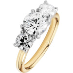 Alicia... 3.5 Carat Lab-Grown Diamond Set Trilogy Ring In 18ct Two-Tone from The Madison Collection.