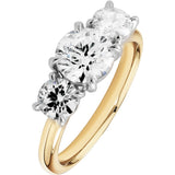 Alicia... 3.5 Carat Lab-Grown Diamond Set Trilogy Ring In 18ct Two-Tone from The Madison Collection.