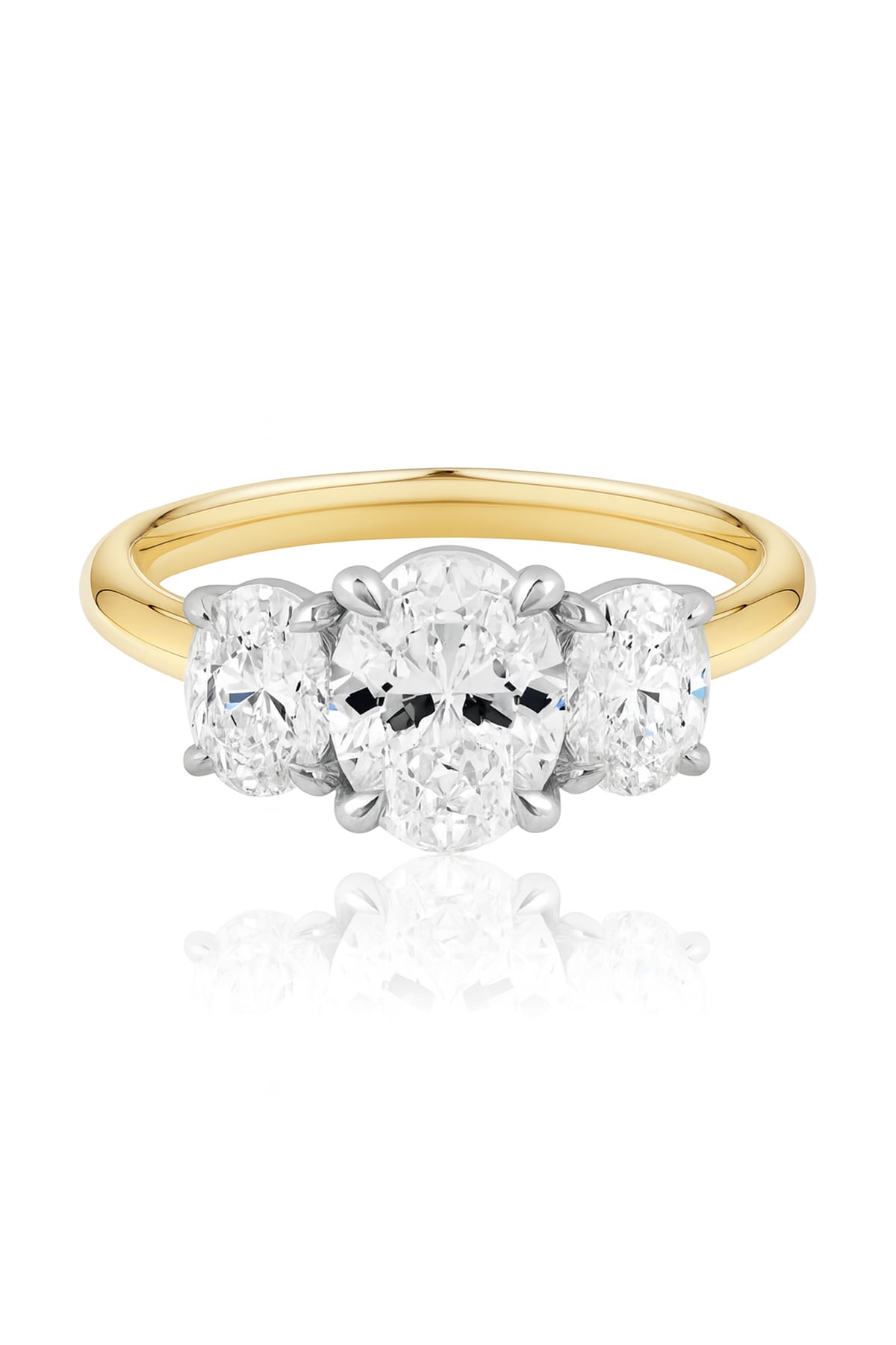 Rihanna.... 3.5 Carat Oval Lab Grown Diamond Trilogy Ring from The Madison Collection.