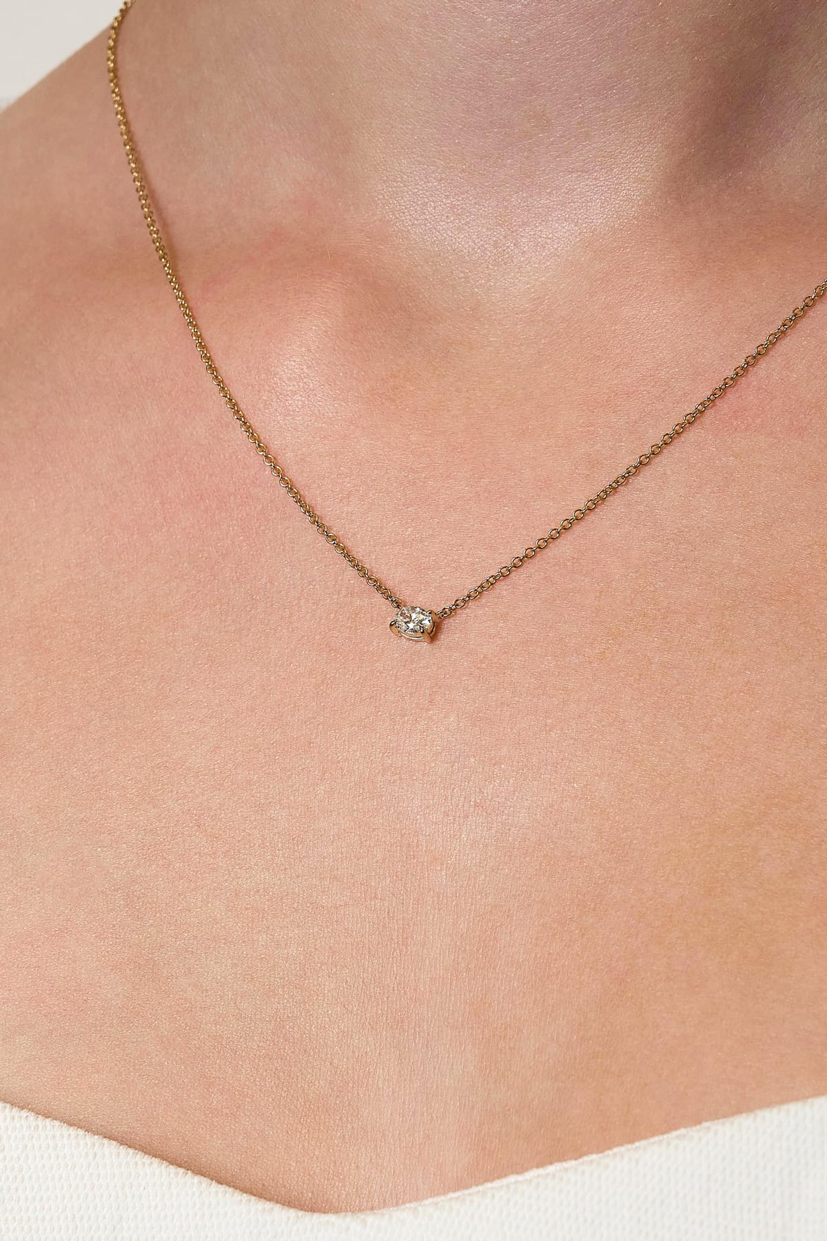 Lucy… 0.25ct Oval Lab Diamond Pendant With 9ct Gold Chain from The Madison Collection.