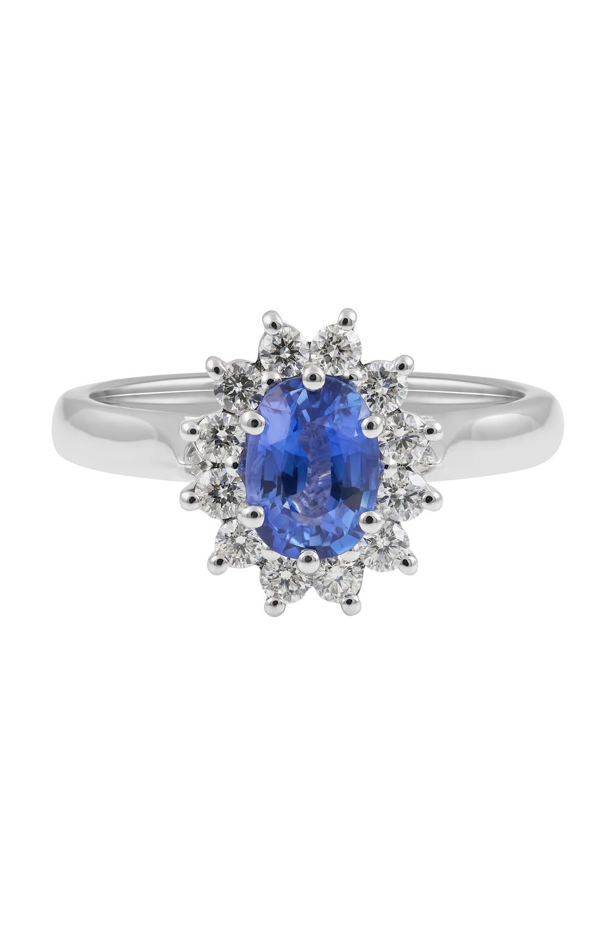 1.08 Carat Ceylon Sapphire & Diamond Cluster Style Ring from LeGassick Jewellery.