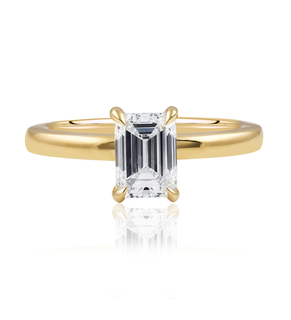 1.20 Carat Emerald Cut Diamond Set Solitaire Ring in 18k Yellow Gold from LeGassick Jewellery Gold Coast, Australia.