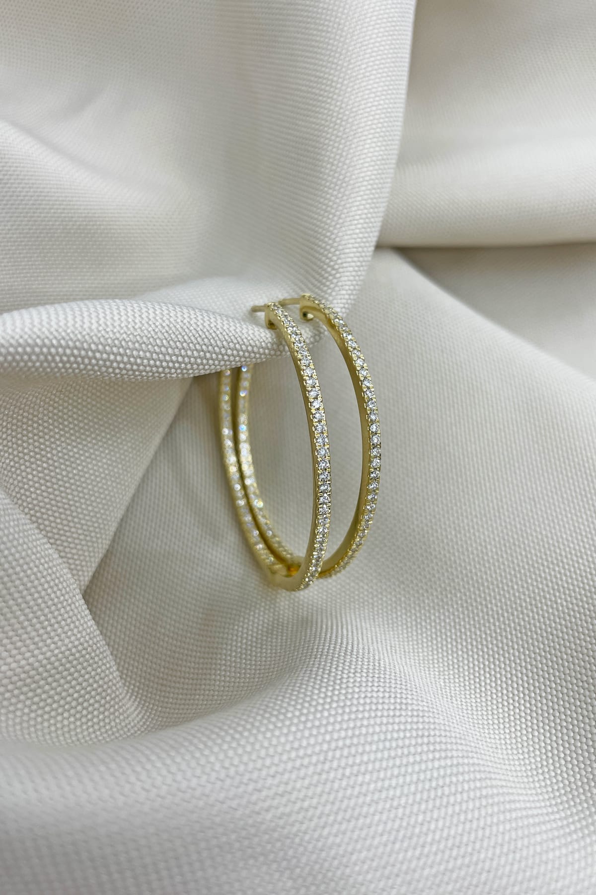 1.25ct Diamond Set Hoop Earrings set in 9ct Yellow Gold available at LeGassick Diamonds and Jewellery Gold Coast, Australia.