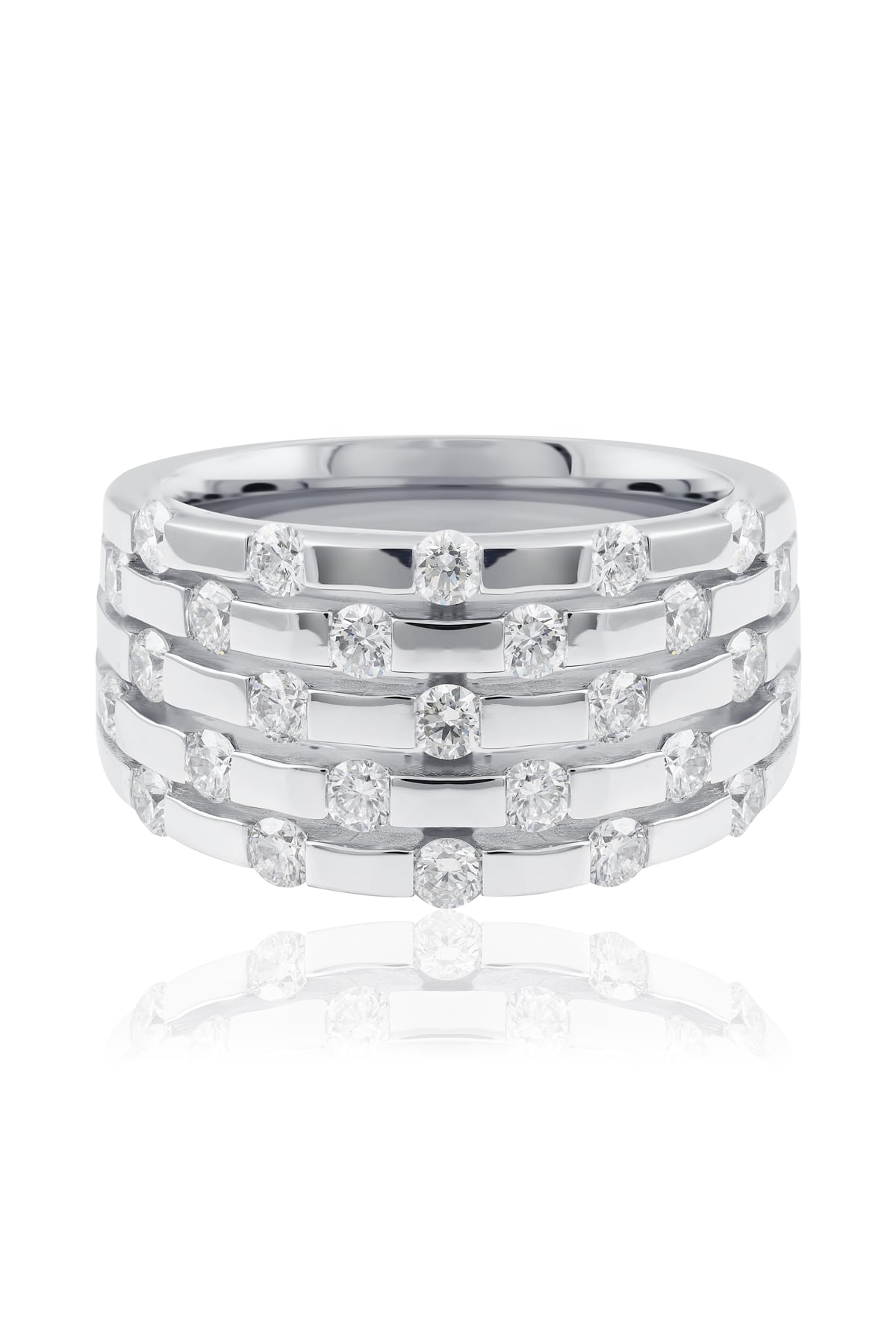 1.35 Carat Wide Diamond Dress Ring In White Gold from LeGassick Jewellery.