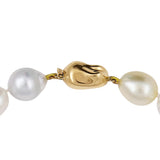 11-14mm High Lustre Multi-Colour South Sea Pearl Strand with 18ct Yellow Gold Baroque Clasp available from LeGassick Fine Jewellery, Gold Coast, Australia. Showrooms at Pacific Fair and Runaway Bay Centre.