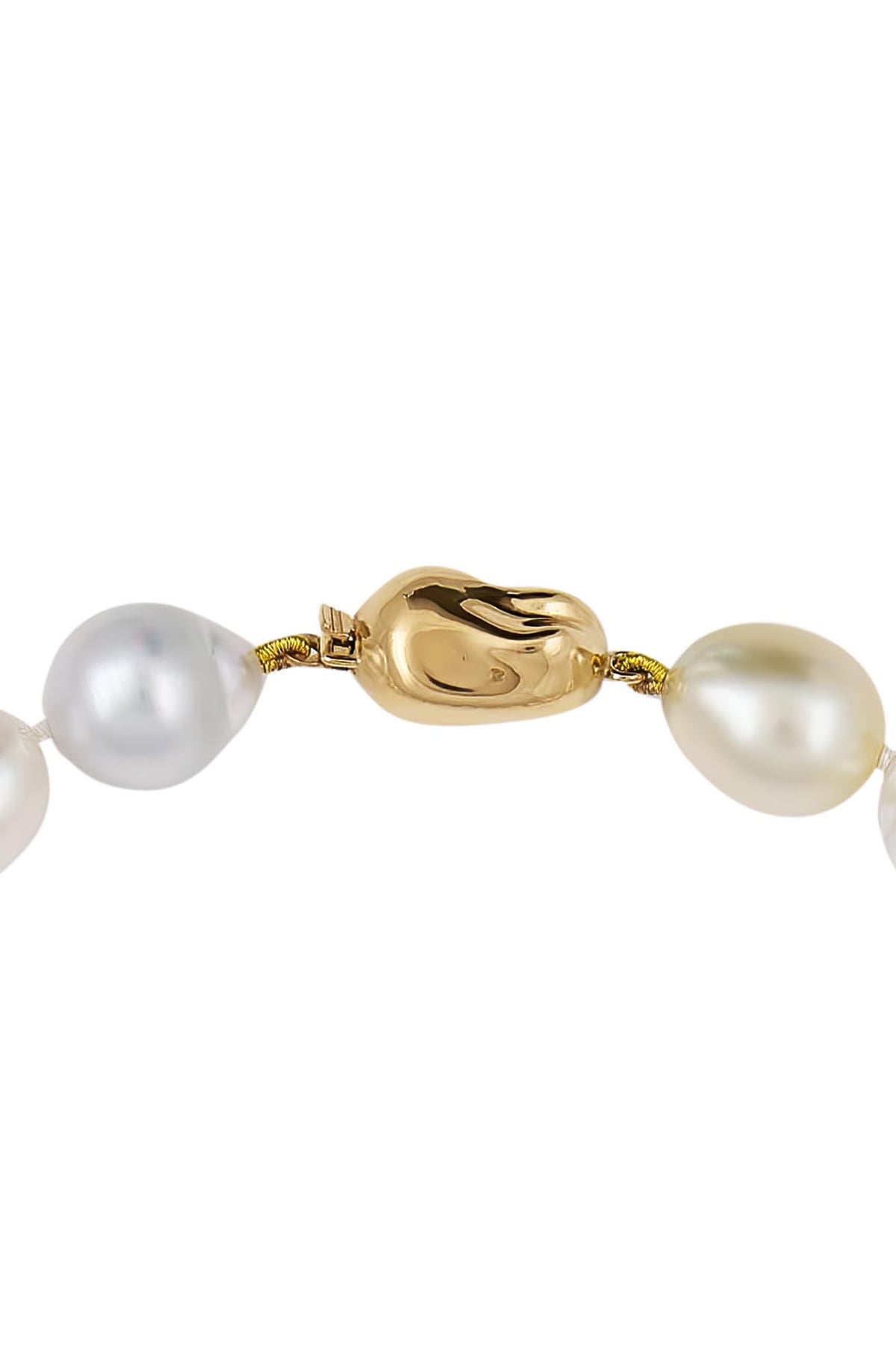 11-14mm High Lustre Multi-Colour South Sea Pearl Strand with 18ct Yellow Gold Baroque Clasp available from LeGassick Fine Jewellery, Gold Coast, Australia. Showrooms at Pacific Fair and Runaway Bay Centre.