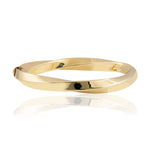 Fancy Twisted Italian Hinged Bangle In 14 Carat Yellow Gold from LeGassick Jewellery, Gold Coast, Australia.