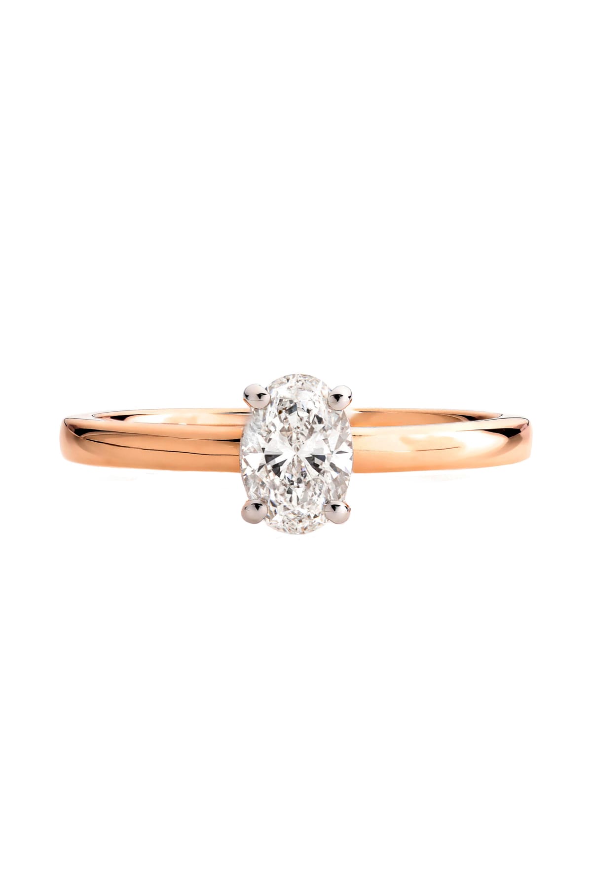 Amazon.com: espere 1.5 Carat Moissanite Oval Cut Forever Classic Engagement  Ring Solid Gold Plain Ring Band 14K Rose Gold Bridal Ring Stackable  Brilliant Ring (3.5): Clothing, Shoes & Jewelry