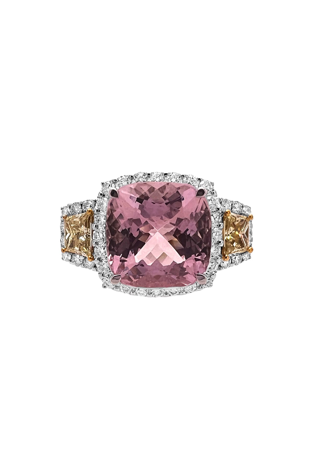 18 Carat White Gold 3.12 Carat Pink Morganite Diamond Set Ring available at LeGassick Diamonds and Jewellery Gold Coast, Australia.