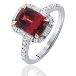 Malaya Garnet & Diamond Set Ring In 18K White & Rose Gold from LeGassick Fine Jewellery.