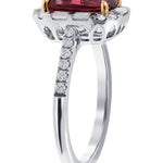 Malaya Garnet & Diamond Set Ring In 18K White & Rose Gold from LeGassick Fine Jewellery.