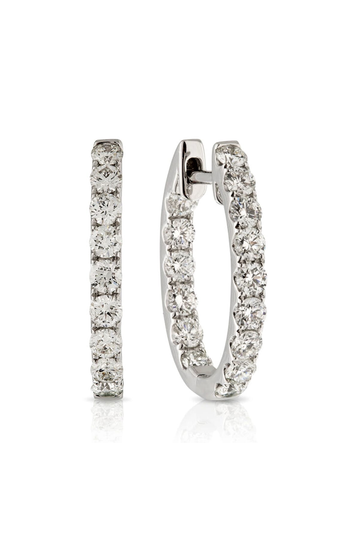 18 Carat White Gold Claw Set Day Night Diamond Earrings available at LeGassick Diamonds and Jewellery Gold Coast, Australia