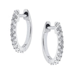 Diamond Set Small Huggie Earrings In White Gold from LeGassick Jewellery, Gold Coast, Australia.