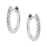 Diamond Set Small Huggie Earrings In White Gold from LeGassick Jewellery, Gold Coast, Australia.