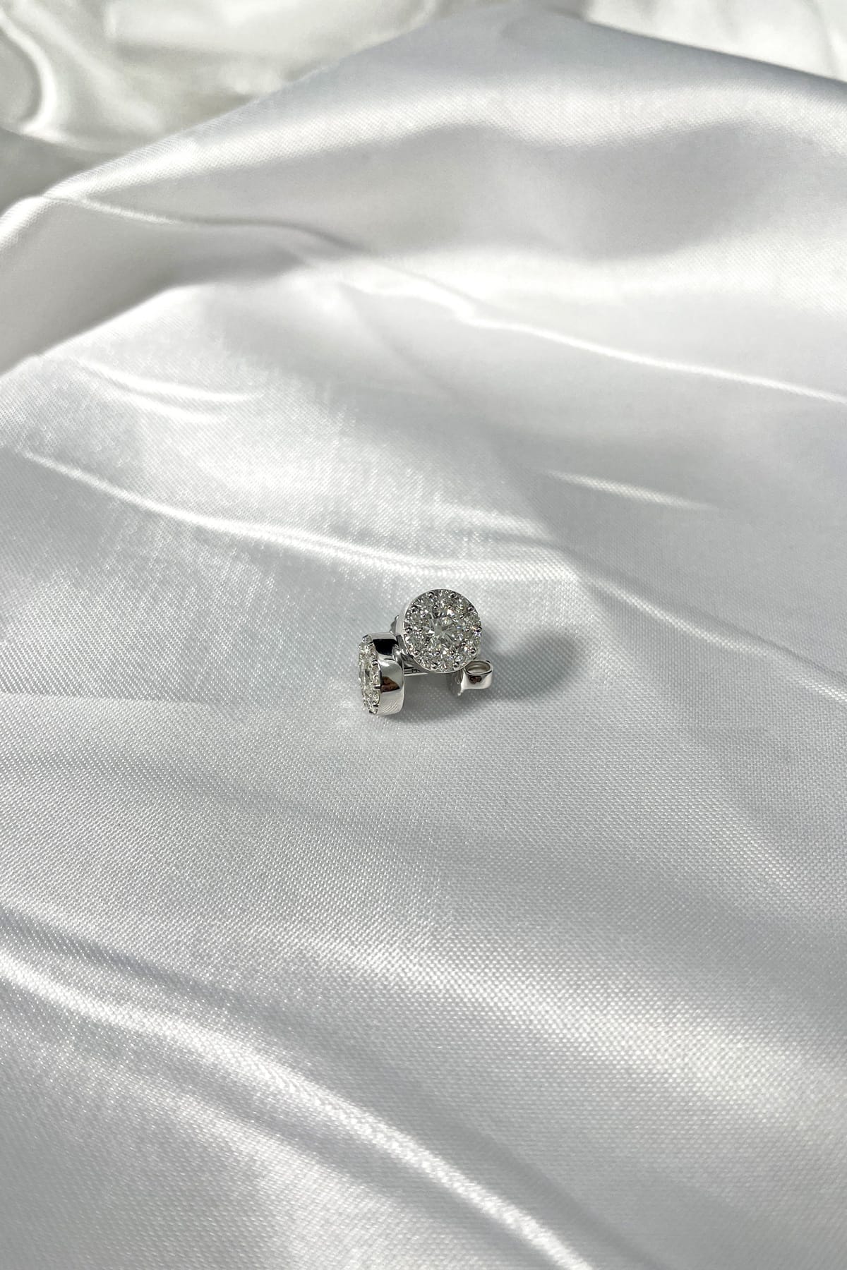 Grey diamond stud on sale earrings