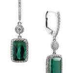 White Gold 3.62ct Green Tourmaline and Diamond Drop Earrings from LeGassick Jewellery, Gold Coast, Australia.