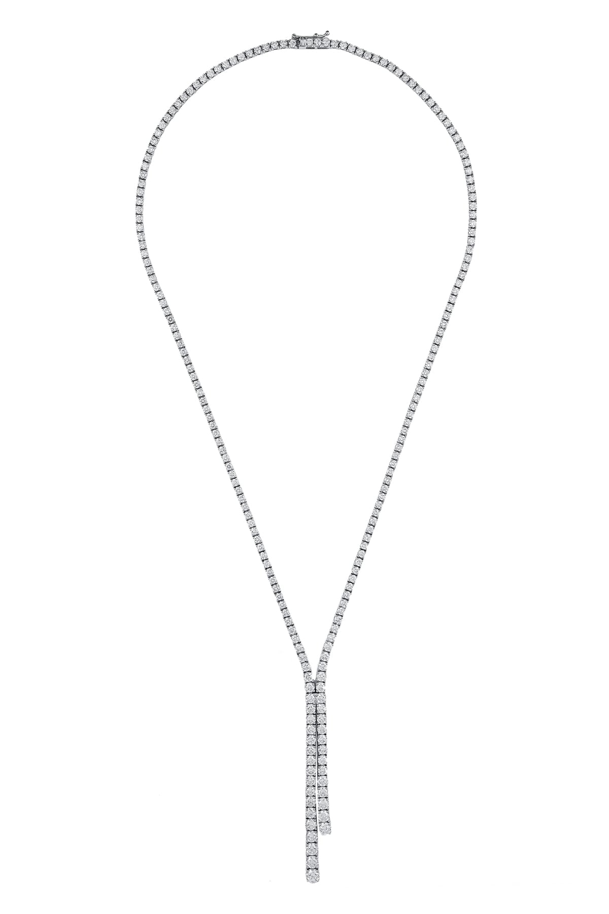 9.44 Carat Double Drop Full Diamond Collier Necklet in 18ct White Gold available from LeGassick Fine Jewellery, Gold Coast, Australia. Showrooms at Pacific Fair and Runaway Bay Centre.