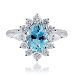 Aquamarine & Diamond Set Ring In 18ct White Gold from LeGassick Fine Jewellery.