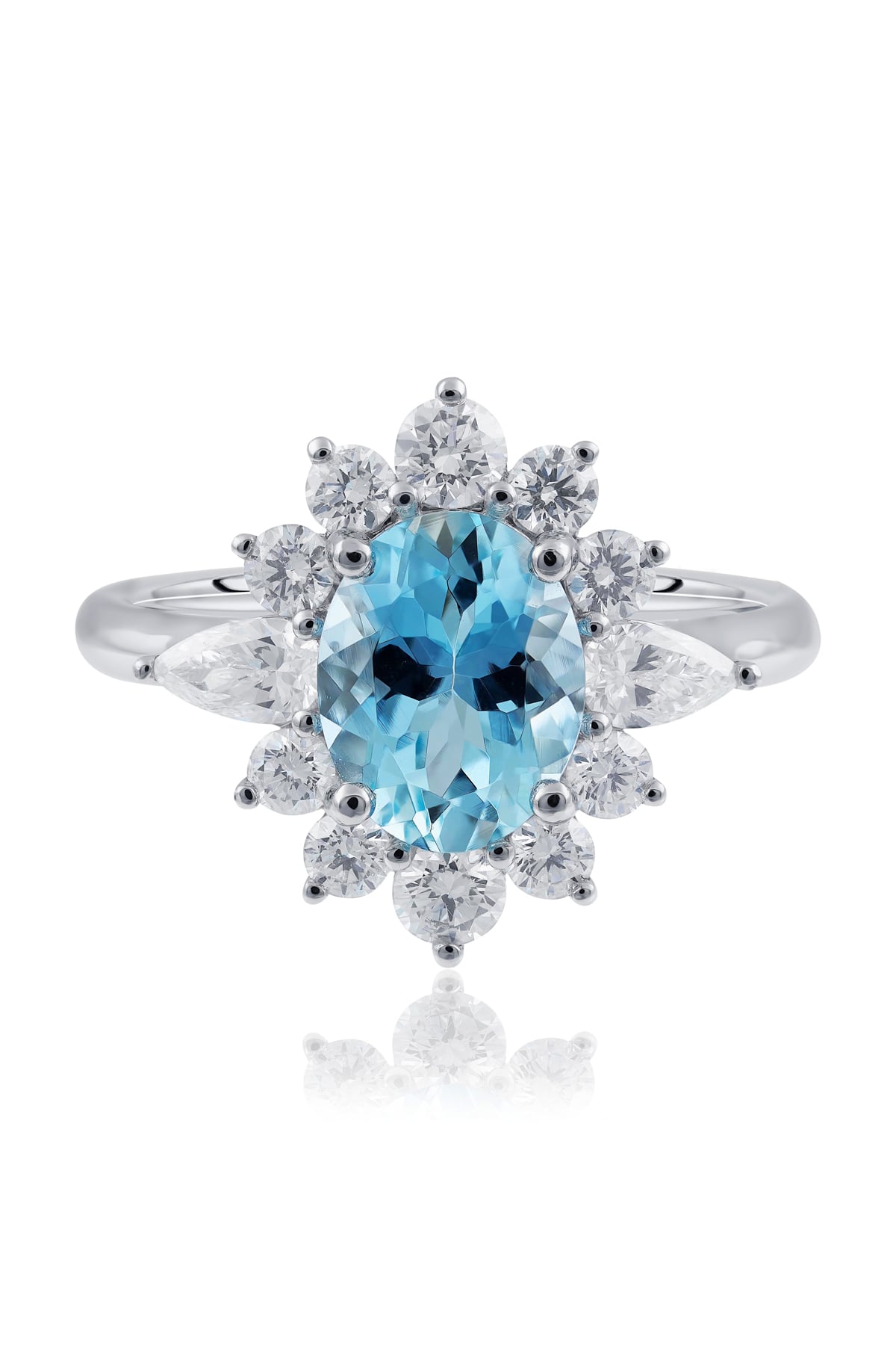 Aquamarine & Diamond Set Ring In 18ct White Gold from LeGassick Fine Jewellery.