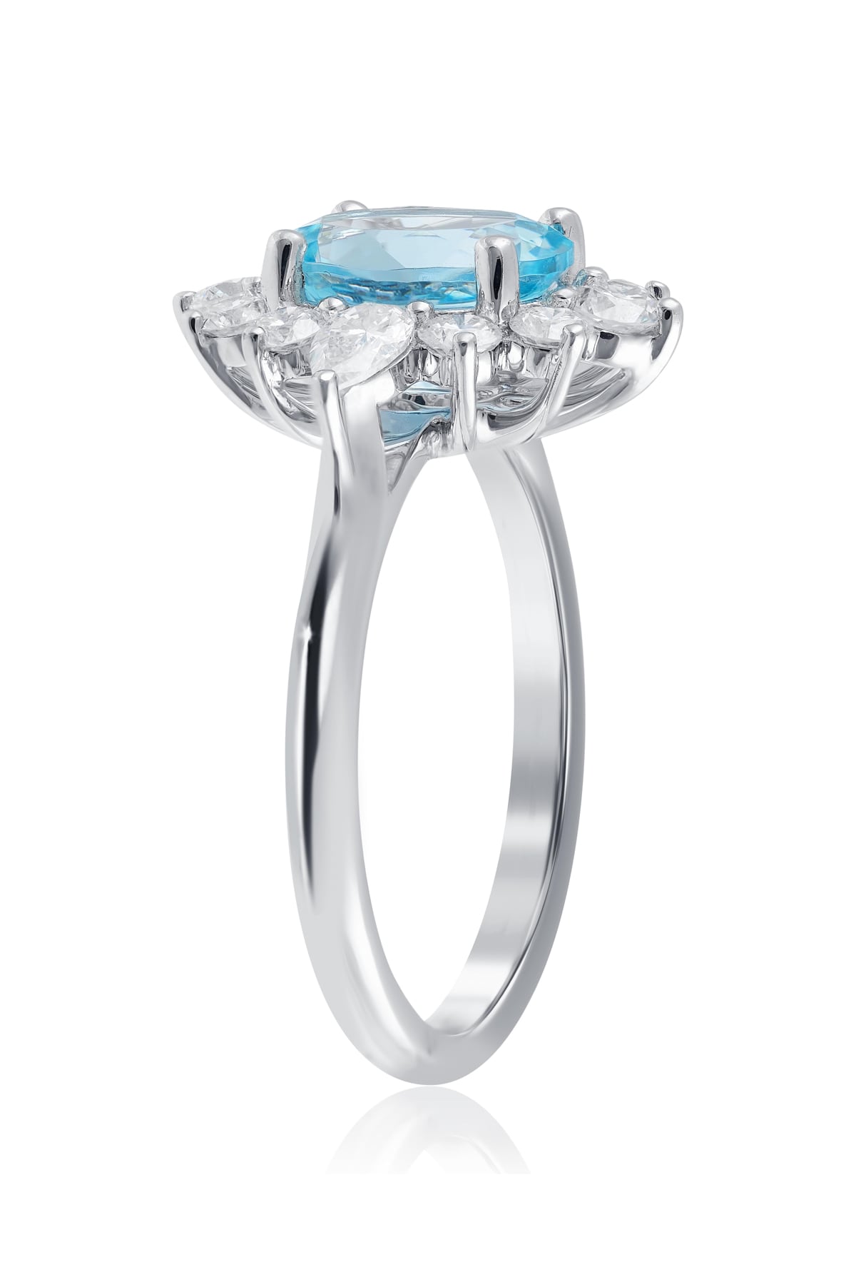 Aquamarine & Diamond Set Ring In 18ct White Gold from LeGassick Fine Jewellery.